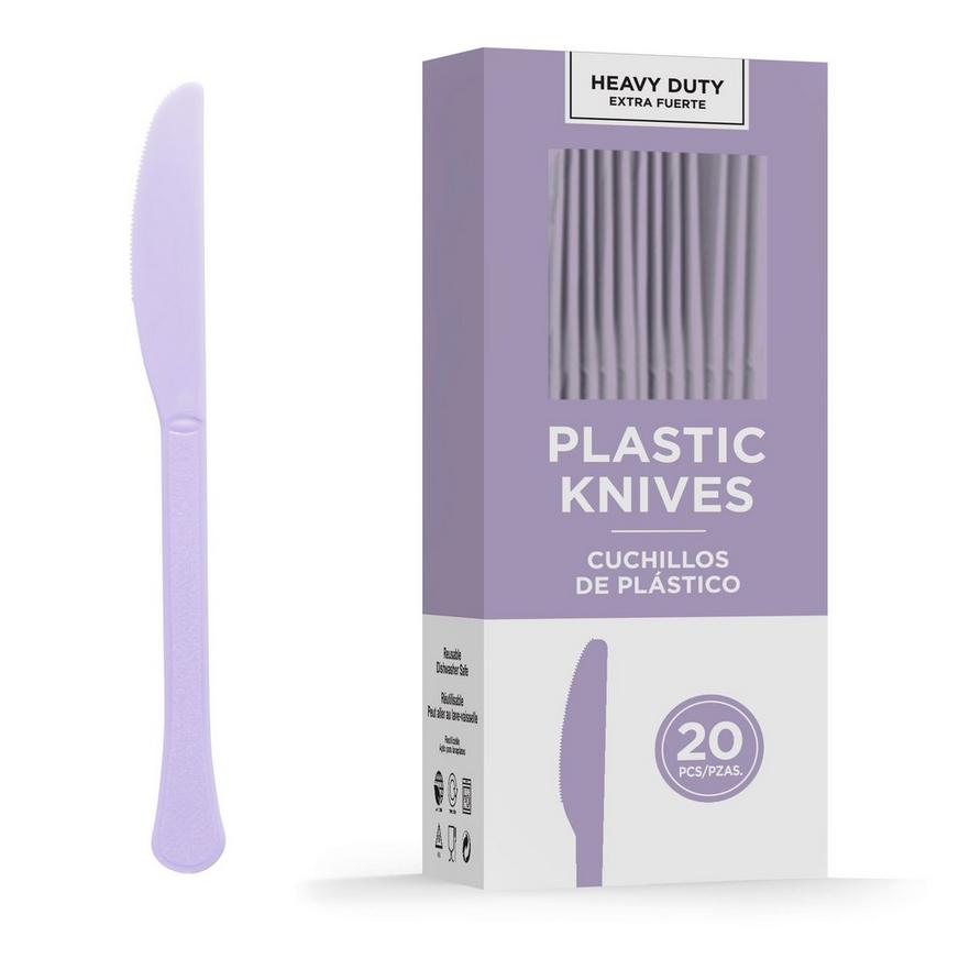 Lavender Heavy-Duty Plastic Knives, 20ct
